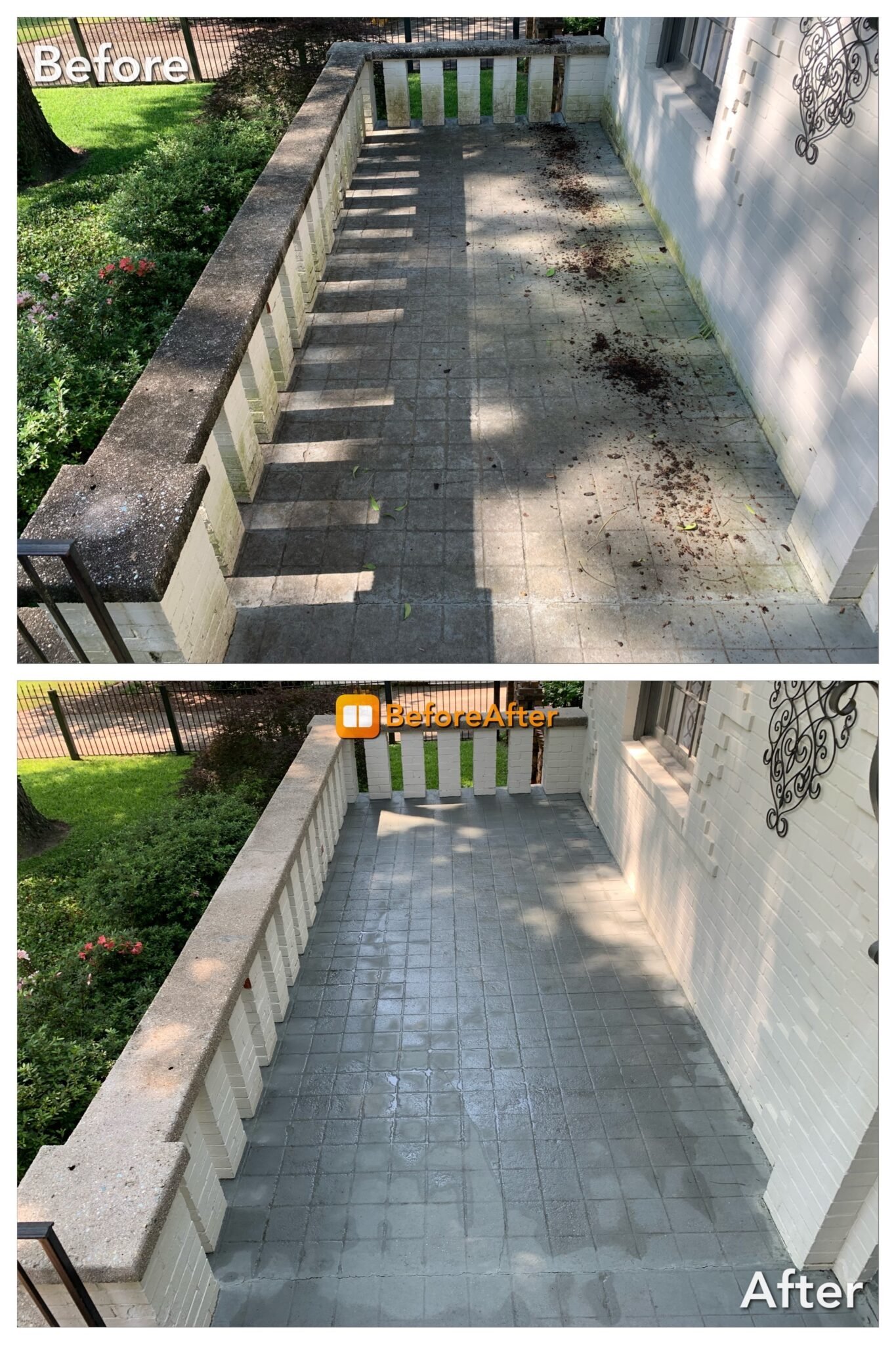 Lime and calcium deposit removal before and after professional cleaning