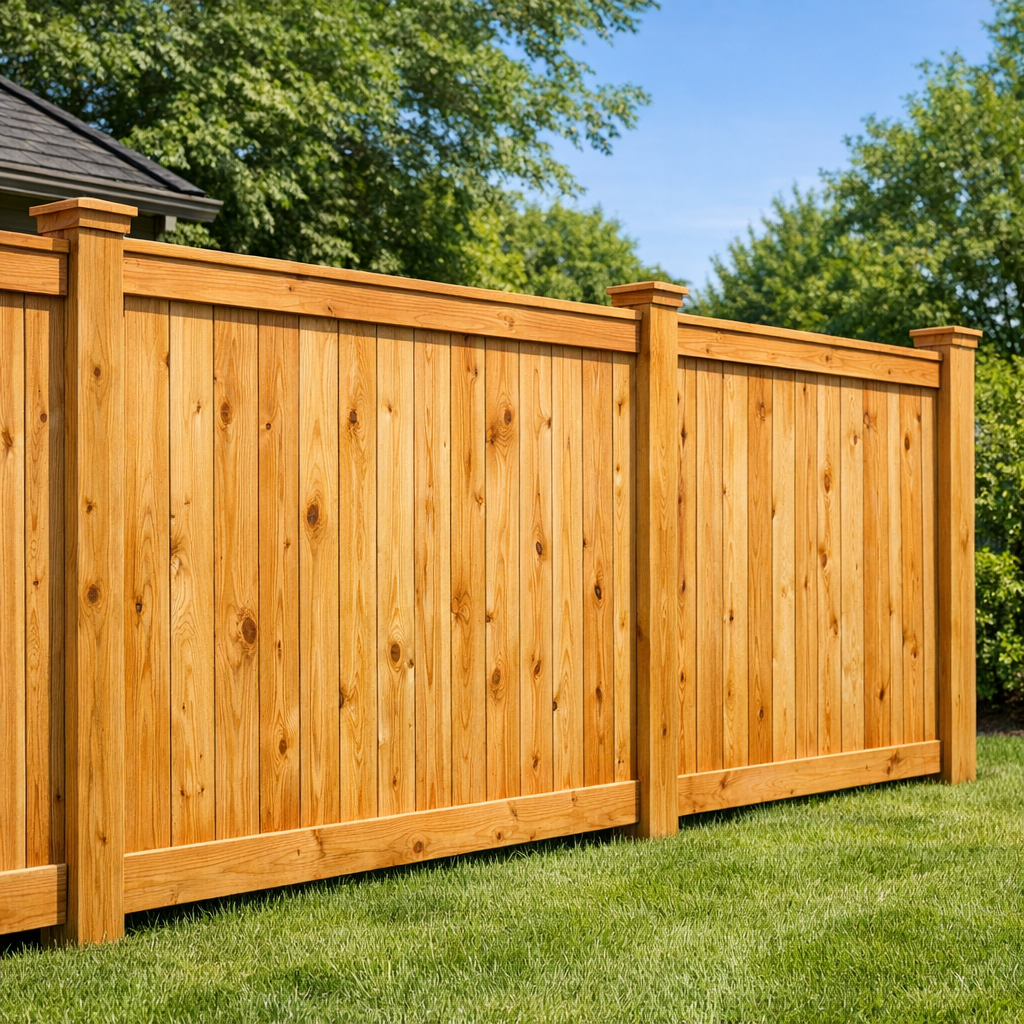 Clean cedar wood fence after professional fence cleaning service