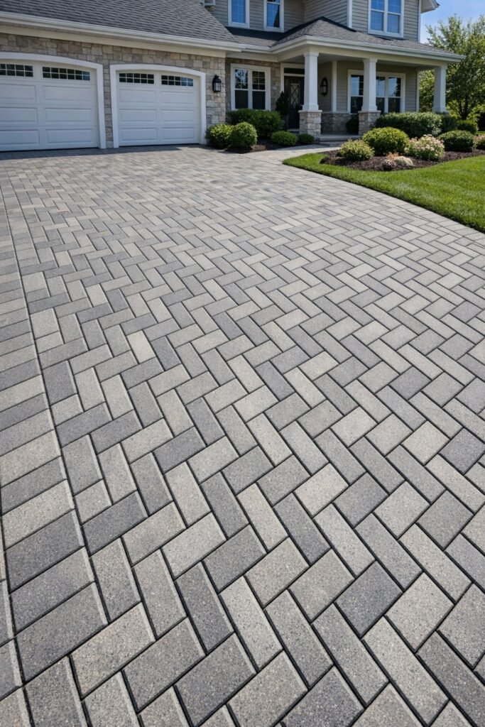 Paver driveway surface for professional pressure washing service