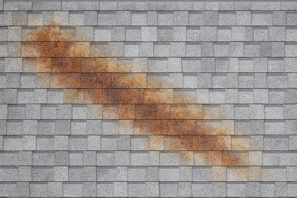 Rust stains on roof surface needing rust removal service